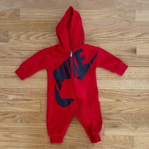 Nike Red and Black Baby Footie